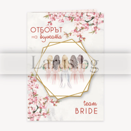 Картичка за моминско парти - Отборът на булката - 1-PD-0788