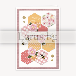 Картичка за рожден ден с пчелички и цветя - PD-0818