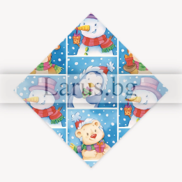 Коледна опаковъчна хартия с весели герои 99x68 см