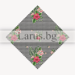 Опаковъчна хартия с пепит и цветя 99x68 см | 14-PG-0081