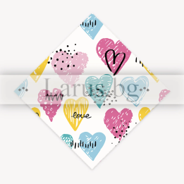 Опаковъчна хартия с цветни сърца - 14-PG-0098