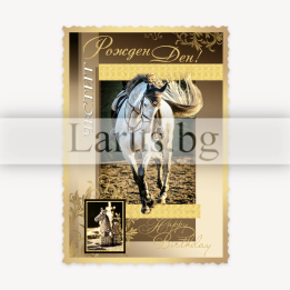 Магнит-картичка за Рожден ден с кон - 15-PMF-0063