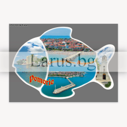 Пощенска картичка Поморие - форма на риба