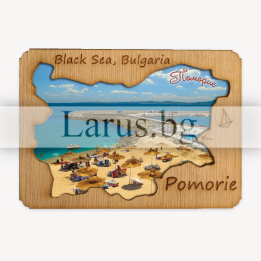 Магнитен сувенир Поморие - Дървен сувенир за спомен