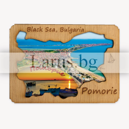 Магнитен сувенир Поморие - Дървен сувенир от България