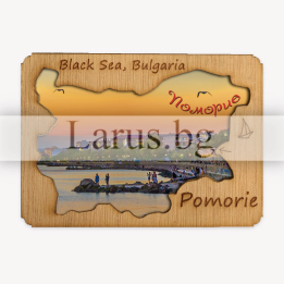 Магнитен сувенир от дърво Поморие - Подарък от Черноморието