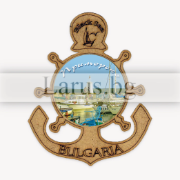 Магнитен сувенир Приморско - Котва и Рул | Сувенири от България