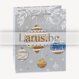 Новогодишна подаръчна торбичка 18х23х10см