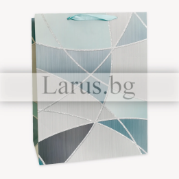 Подаръчна торбичка с геометричен дизайн 26x10x32см - 13-PT-0421