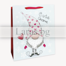 Коледна подаръчна торбичка с гноме 26х32х10 см