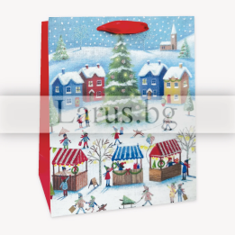 Коледна подаръчна торбичка 18х23х8 см - 13-PT-0448
