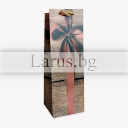 Подаръчна торбичка за вино с дървесен десен 0461