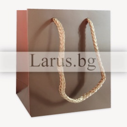 Подаръчна торбичка 14.5x15x6 см - Кафява