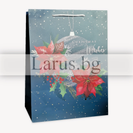Коледна подаръчна торбичка 30х40х12см - 13-PT-0476