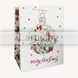 Коледна подаръчна торбичка 18х23х8 см - 13-PT-0480