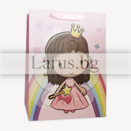 Детска подаръчна торбичка с принцеса - 18x8x23см