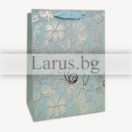 Подаръчна торбичка 18x8x23см - Елегантен флорален дизайн