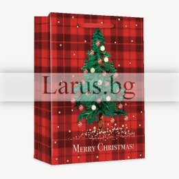 Коледна подаръчна торбичка 18x8x23см - 13-PT-0594