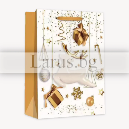 Коледна подаръчна торбичка 0595 - 18x8x23см