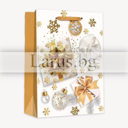 Коледна подаръчна торбичка 18x8x23см | Празничен дизайн