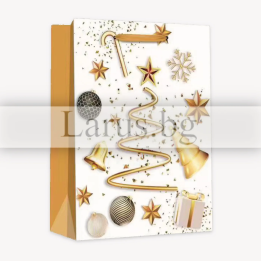 Коледна подаръчна торбичка 18x8x23см - 0597