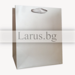 Сребриста подаръчна торбичка 26x10x32см