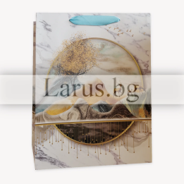 Подаръчна торбичка с елени и златисти елементи 26x10x32см