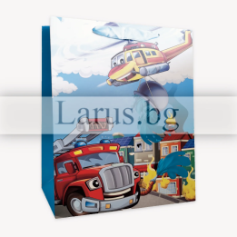 Детска подаръчна торбичка с пожарна кола - 13-PT-0617