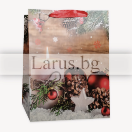 Коледна подаръчна торбичка 26x10x32см - 13-PT-0625