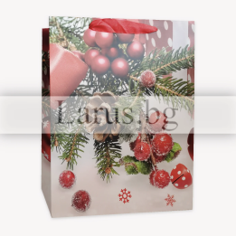 Коледна подаръчна торбичка 0626 | Празнична опаковка