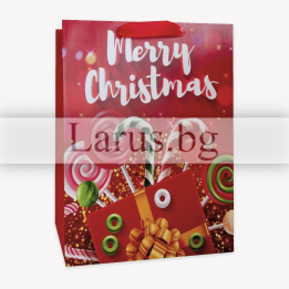 Коледна подаръчна торбичка 30х40см - 13-PT-0659