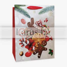 Коледна подаръчна торбичка 0660 - 30х12х40см