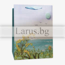 Подаръчна торбичка с морски пейзаж 30х12х40см