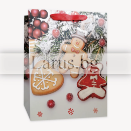 Коледна подаръчна торбичка с меденки 30х12х40 см | 13-PT-0681