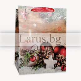 Коледна подаръчна торбичка 30х12х40см | 13-PT-0682