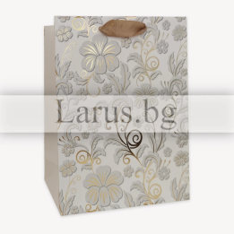 Подаръчна торбичка 30х12х40 см - Елегантен флорален дизайн