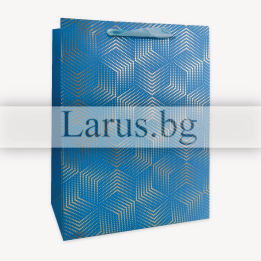 Луксозна подаръчна торбичка 30х12х40 см - Синя със златисто