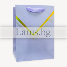 Подаръчна торбичка 30х40х12 см - лилава със златисто