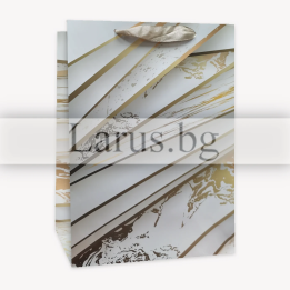 Луксозна подаръчна торбичка с мраморен дизайн - 26х32 см