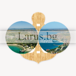 Магнитен сувенир Равда с дървен елемент 12-mdRA-0001