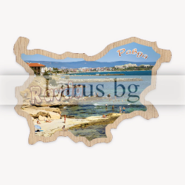 Магнитен сувенир Равда - карта на България | Сувенири от морето