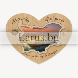 Дървен магнитен сувенир Равда - mdRA 0017