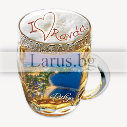 Магнитен сувенир Равда - халба бира | Сувенири от България