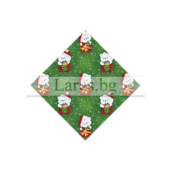Коледна опаковъчна хартия с мечета - 14-PG-0036