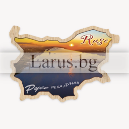 Дървен магнитен сувенир Русе - Река Дунав | Сувенири от България