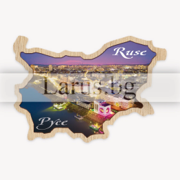 Магнитен сувенир Русе - Дървен сувенир с изглед от града