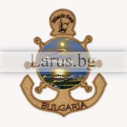 Магнитен сувенир Сарафово - котва от дърво и МДФ