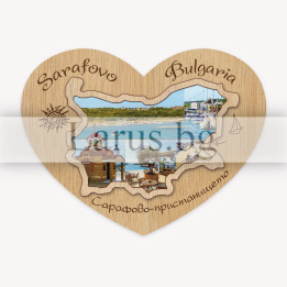 Магнитен сувенир Сарафово - Дървен сувенир от България