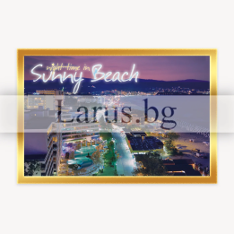 Магнитен сувенир Слънчев бряг - нощен изглед | Сувенири от България