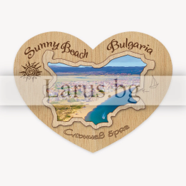 Магнитен сувенир Слънчев бряг - Дървен сувенир за спомен